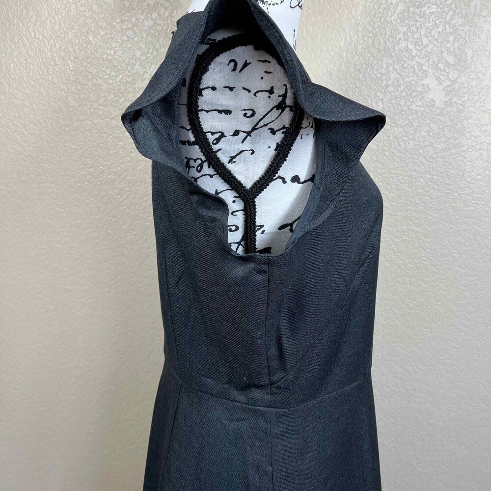 LOFT Women 10 Dress Charcoal Gray Twill Flutter Sleeve Sheath Office business - Picture 5 of 16